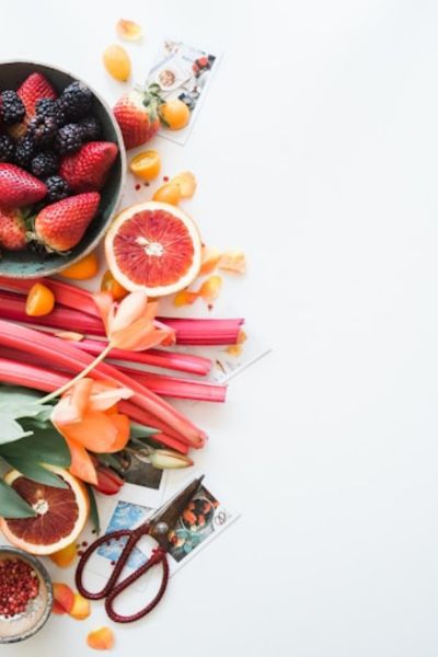 a view of several fruits and vegetables - the type of ingredients and extracts which you'll find in the best toddler toothpastes