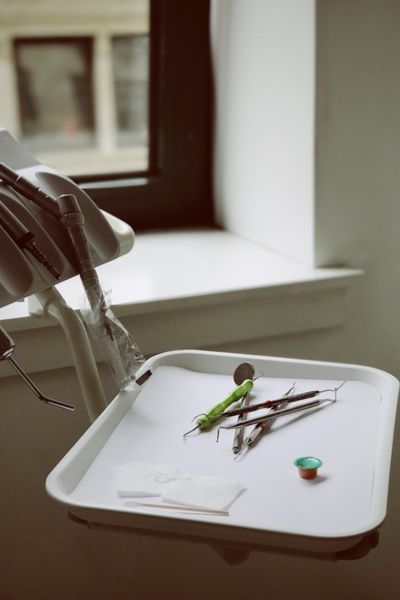 a dentist's supplies in an office