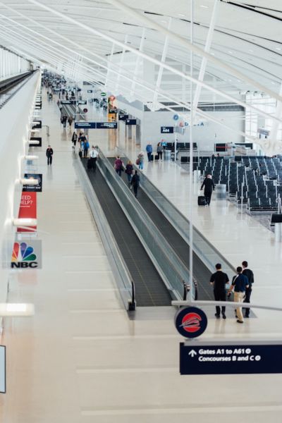 view of the inside of an airport