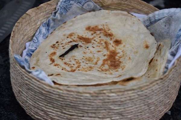 flour tortillas lying in foil